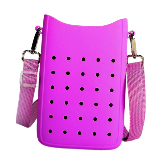 Phone Holder Bag Elegant Soft Holes Shoulder Bag for Outdoor Traveling Sport Purple