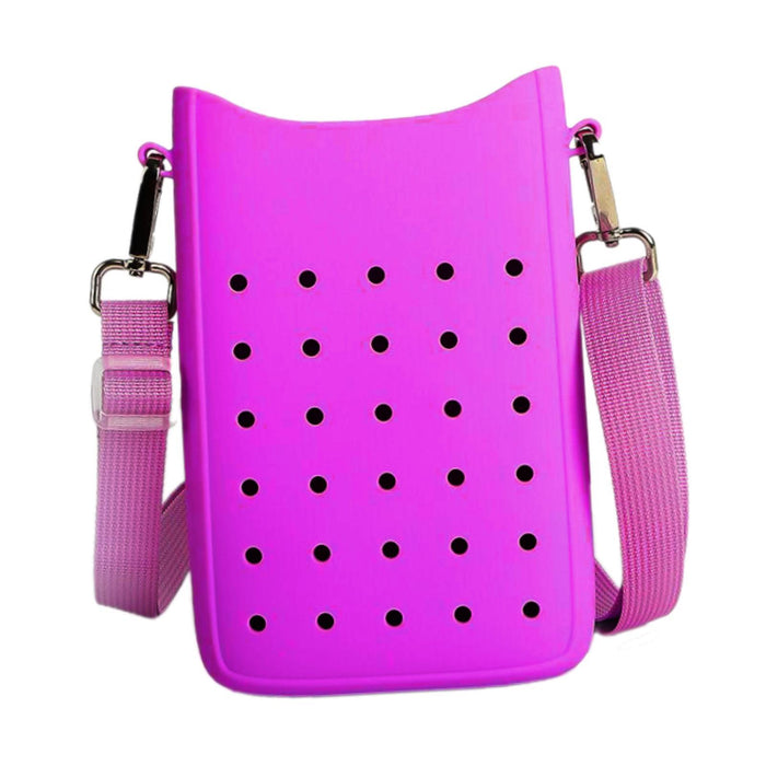 Phone Holder Bag Elegant Soft Holes Shoulder Bag for Outdoor Traveling Sport Purple