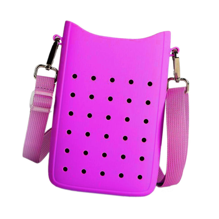 Phone Holder Bag Elegant Soft Holes Shoulder Bag for Outdoor Traveling Sport Purple