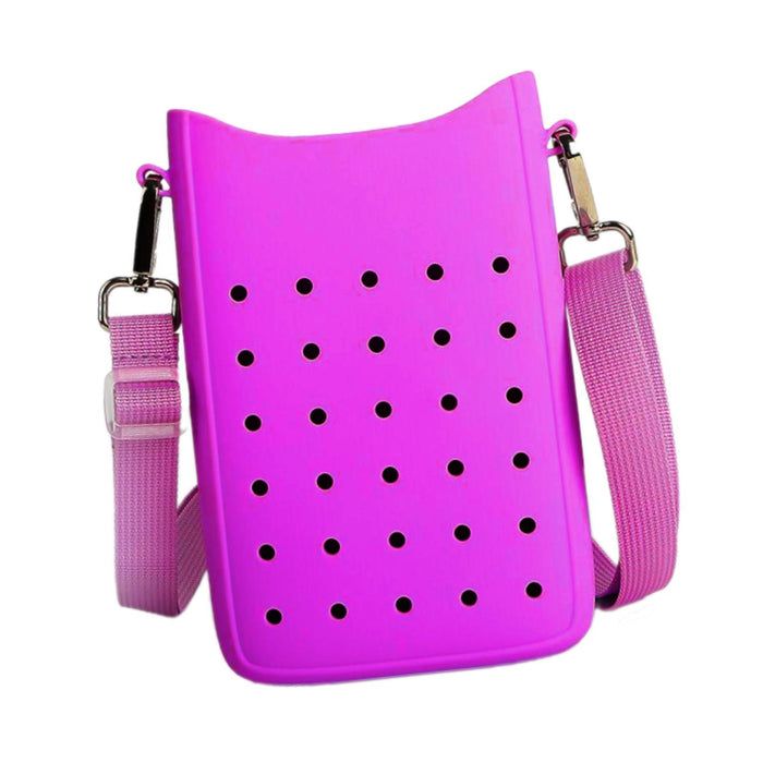 Phone Holder Bag Elegant Soft Holes Shoulder Bag for Outdoor Traveling Sport Purple