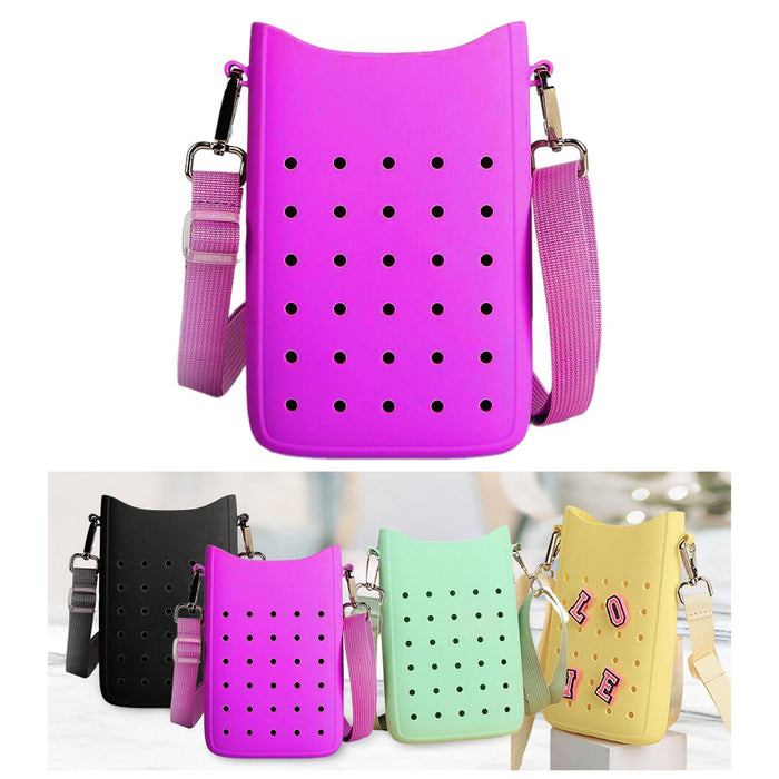 Phone Holder Bag Elegant Soft Holes Shoulder Bag for Outdoor Traveling Sport Purple