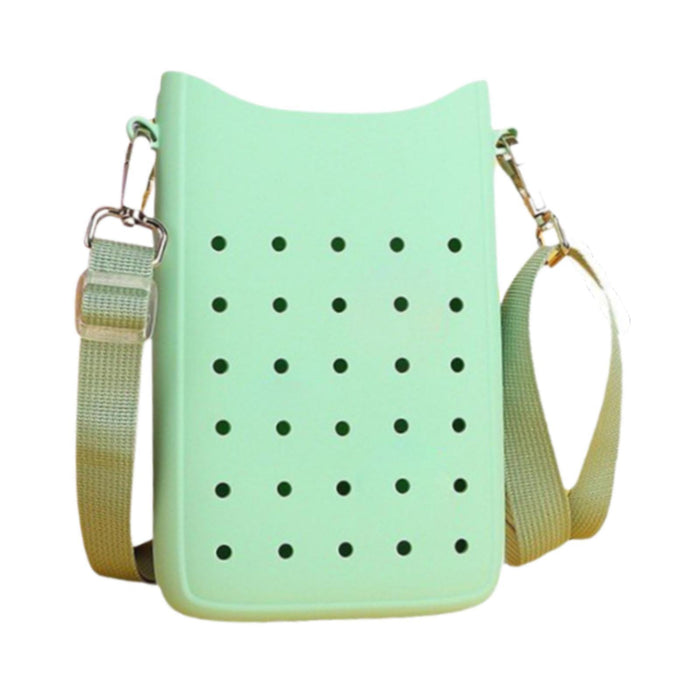 Phone Holder Bag Elegant Soft Holes Shoulder Bag for Outdoor Traveling Sport Green