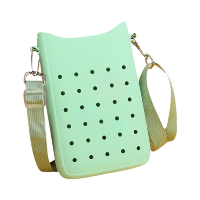 Phone Holder Bag Elegant Soft Holes Shoulder Bag for Outdoor Traveling Sport Green