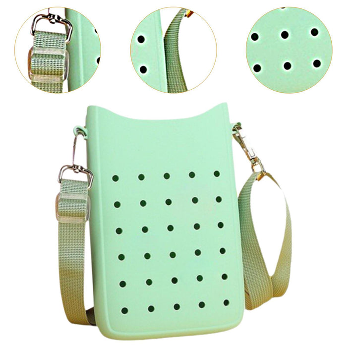 Phone Holder Bag Elegant Soft Holes Shoulder Bag for Outdoor Traveling Sport Green