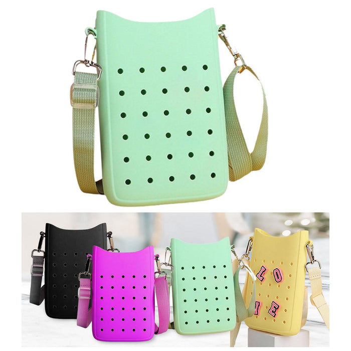 Phone Holder Bag Elegant Soft Holes Shoulder Bag for Outdoor Traveling Sport Green