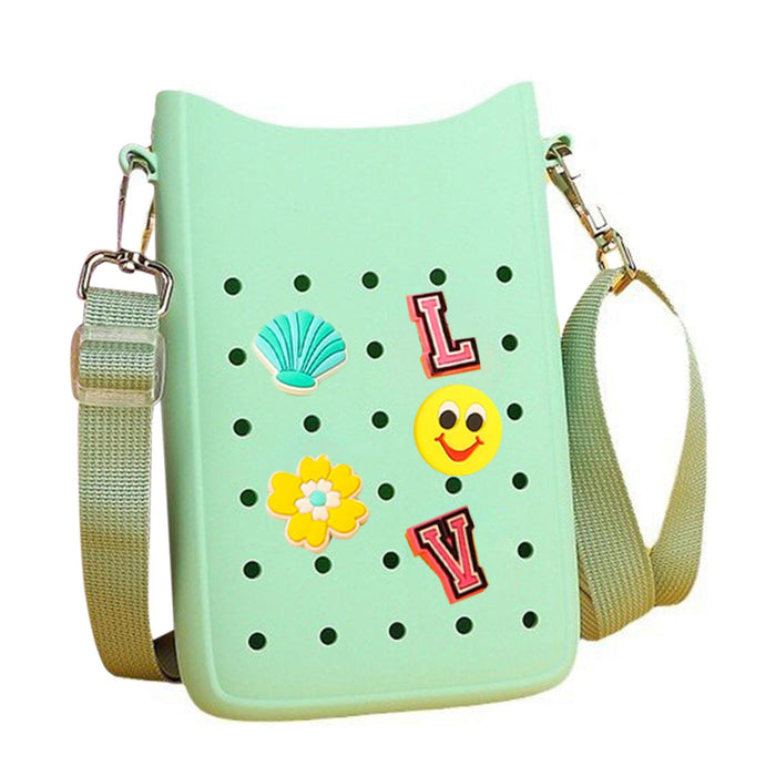 Phone Holder Bag Elegant Soft Holes Shoulder Bag for Outdoor Traveling Sport Green