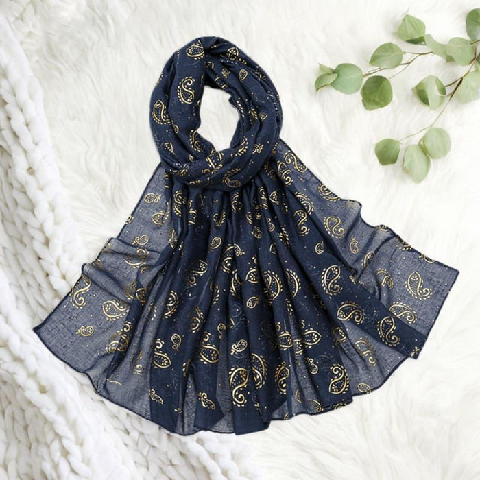 Fashion Scarf for Women Comfortable Elegant Headscarf for Outdoor Activities Navy