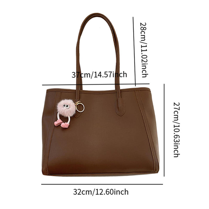 Women PU Leather Tote Bag Shoulder Bag Chic Ladies Pouch Beach High Capacity