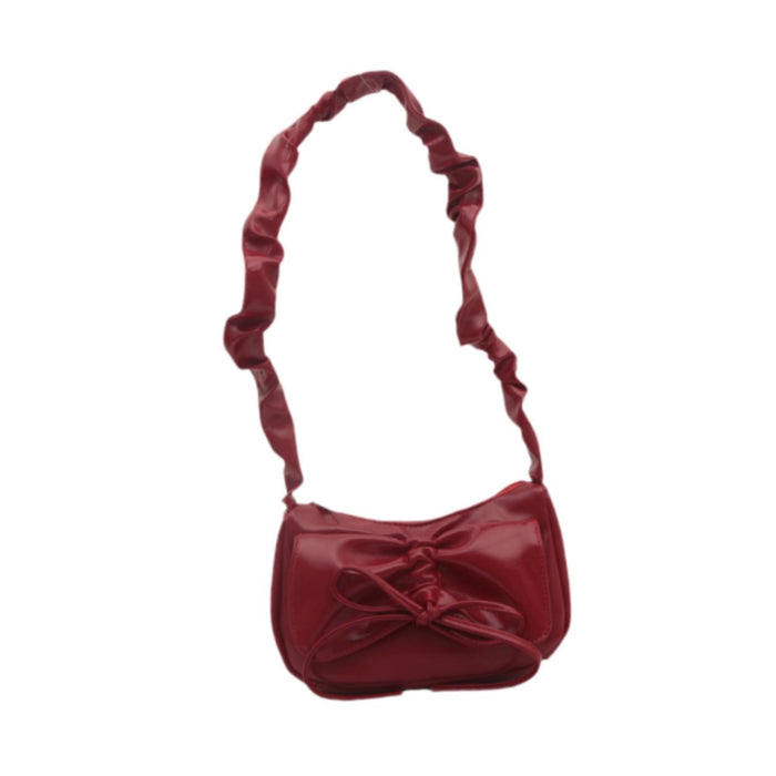 Womens Bow Tie Handbag PU Elegant Underarm Bag for Spring Commuting Shopping