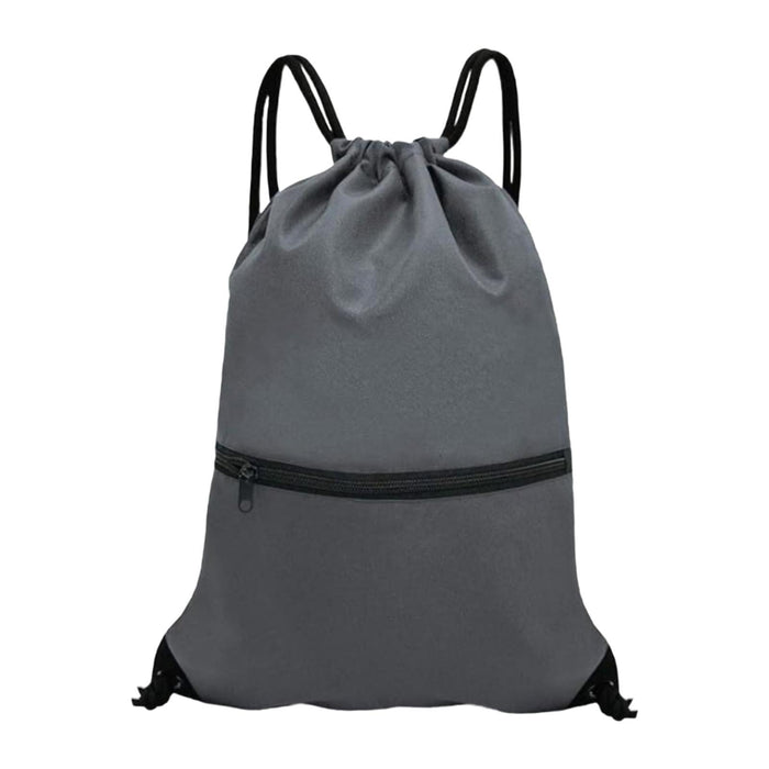 Crofta Drawstring Backpack Stylish Casual Drawstring Bag for Hiking Shopping Street Gray