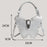 Women Shoulder Bag Purse Lightweight Tote Bag for Outdoor Commuting Vacation Silver