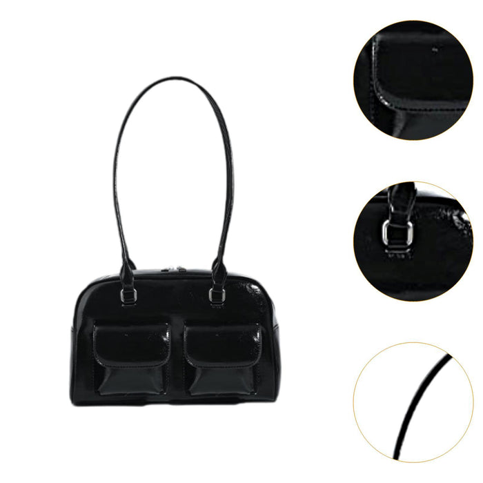 Women Shoulder Bag Portable Top Handle Bag Underarm Bag for Commuting Dating