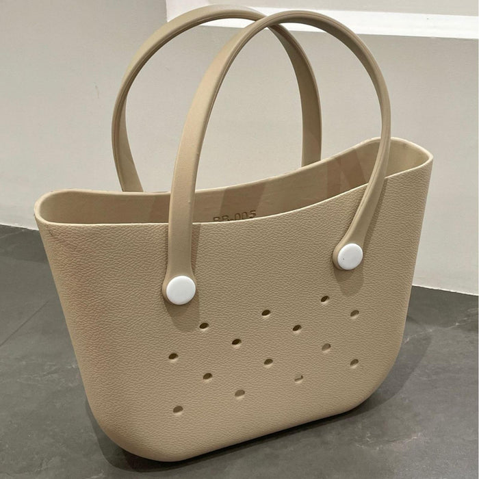 Beach Hole Bag Handbag Waterproof Travel Bag Summer Fashion Beach Basket Bag Khaki