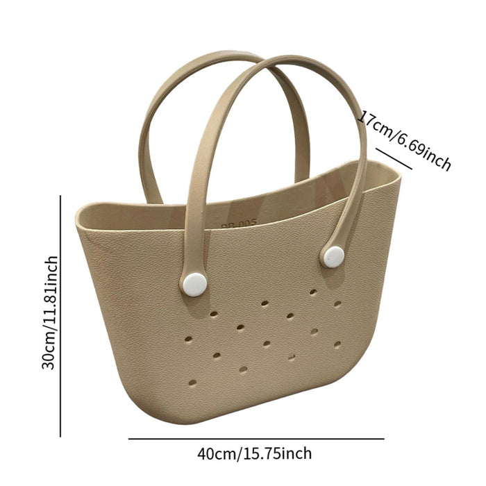 Beach Hole Bag Handbag Waterproof Travel Bag Summer Fashion Beach Basket Bag Khaki