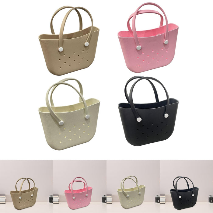 Beach Hole Bag Handbag Waterproof Travel Bag Summer Fashion Beach Basket Bag Khaki