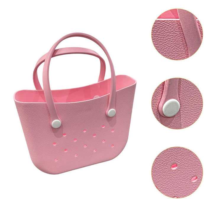 Beach Hole Bag Handbag Waterproof Travel Bag Summer Fashion Beach Basket Bag Pink