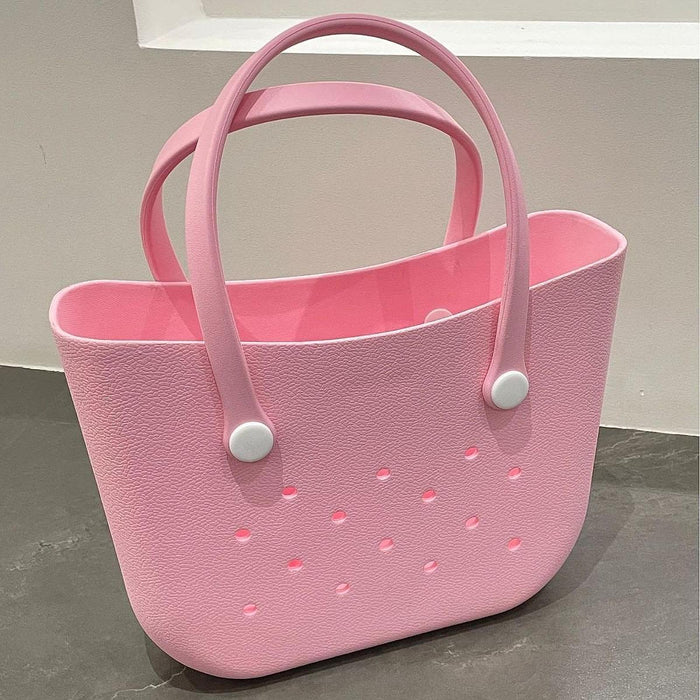 Beach Hole Bag Handbag Waterproof Travel Bag Summer Fashion Beach Basket Bag Pink