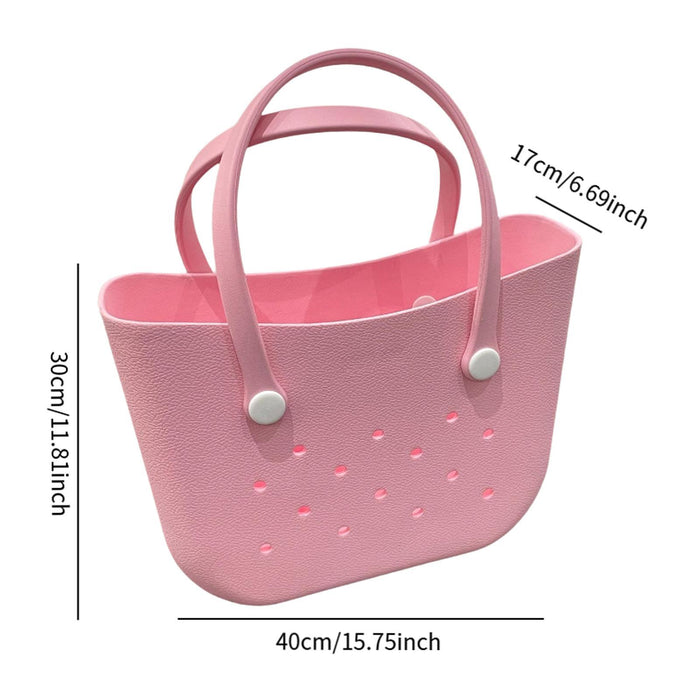 Beach Hole Bag Handbag Waterproof Travel Bag Summer Fashion Beach Basket Bag Pink