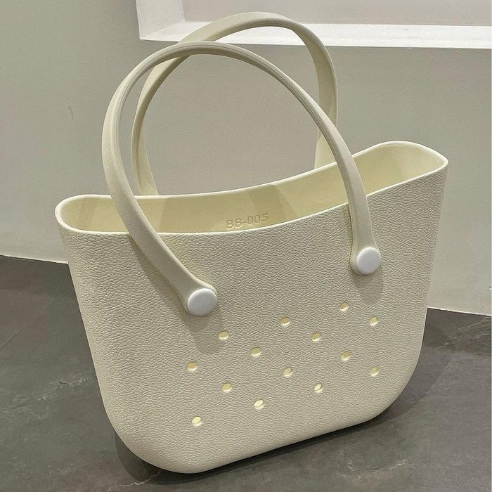 Beach Hole Bag Handbag Waterproof Travel Bag Summer Fashion Beach Basket Bag White