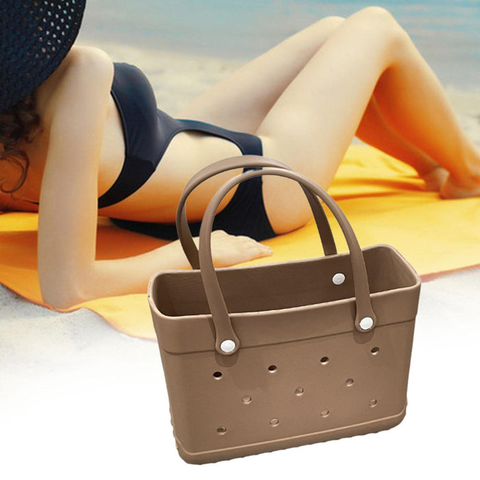 Women Beach Bag Pouch Creative Storage Bag Open Bag for Party Holiday Hiking Brown