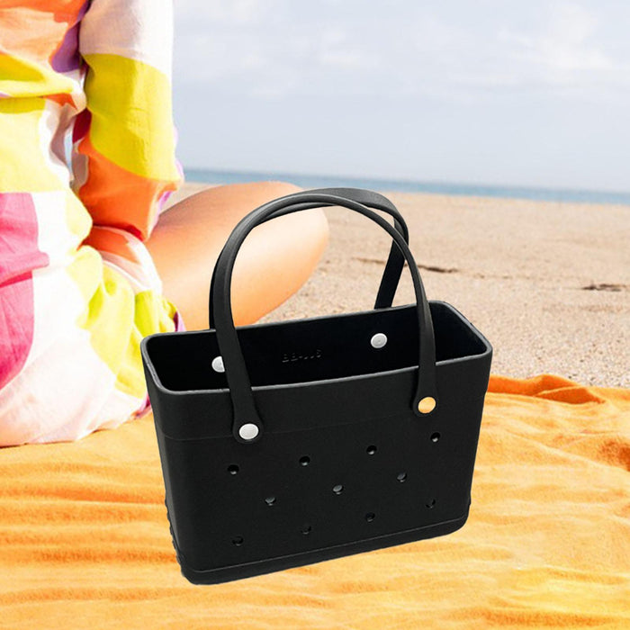 Women Beach Bag Pouch Creative Storage Bag Open Bag for Party Holiday Hiking Black