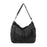 Crofta Women Denim Shoulder Bag Travel Shoulder Bag Retro Style Pouch Jean Tote Bag Gray Black