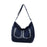 Crofta Women Denim Shoulder Bag Travel Shoulder Bag Retro Style Pouch Jean Tote Bag Dark Blue