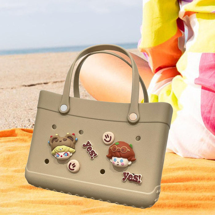 Beach Bag Creative Supplies Portable Pouch Beach Tote for Travel Party Khaki