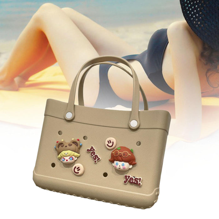 Beach Bag Creative Supplies Portable Pouch Beach Tote for Travel Party Khaki