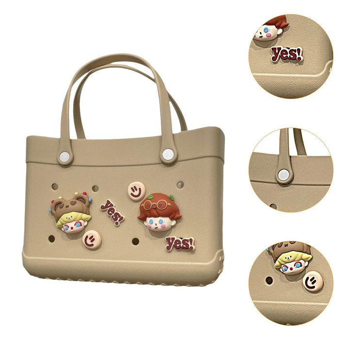 Beach Bag Creative Supplies Portable Pouch Beach Tote for Travel Party Khaki