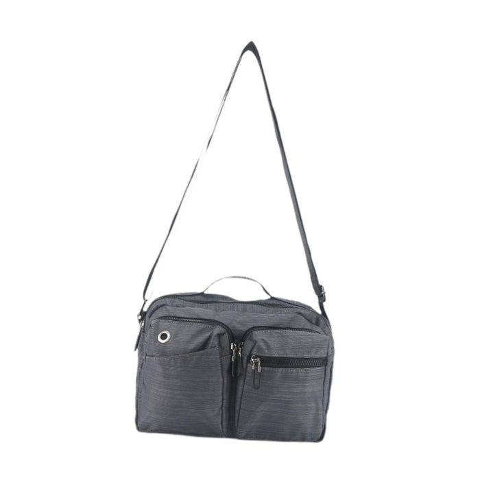 Crofta Men Shoulder Bag Casual Zipper Fashionable Pouch for Running Shopping Hiking Gray