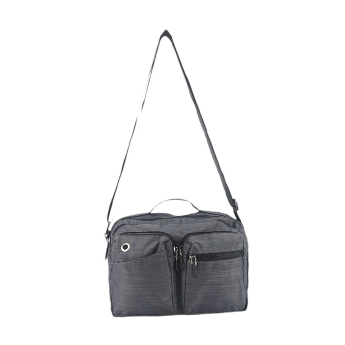 Crofta Men Shoulder Bag Casual Zipper Fashionable Pouch for Running Shopping Hiking Gray