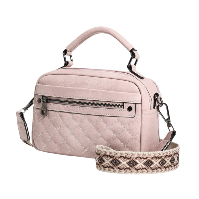 Crofta Women Shoulder Handbag Stylish Portable Lady Bag for Commuting Events Street Light Pink