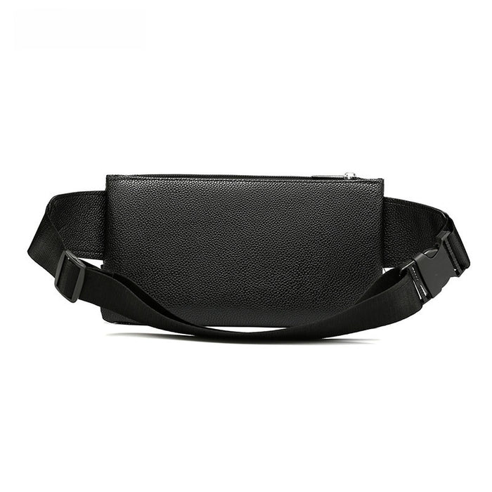 Belt Bag Small Chest Bag Fashion Portable Multipurpose PU Leather Fanny Pack L Black