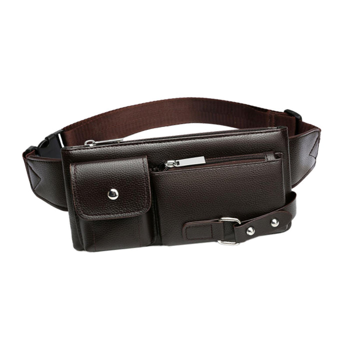 Belt Bag Small Chest Bag Fashion Portable Multipurpose PU Leather Fanny Pack S Brown