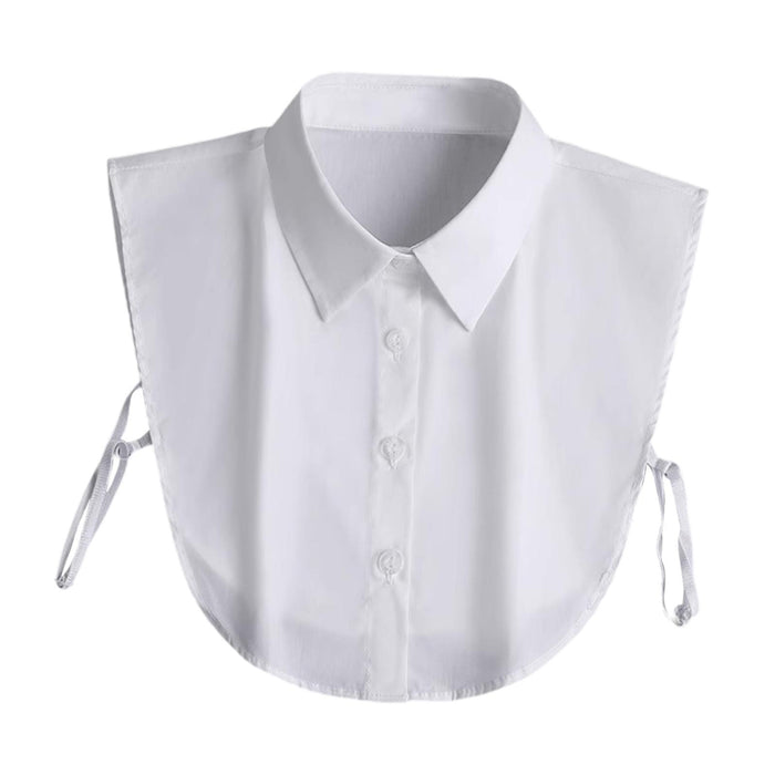 Crofta Women False Collar Versatile Portable Blouse Top for Clothes Sweater Outfits White