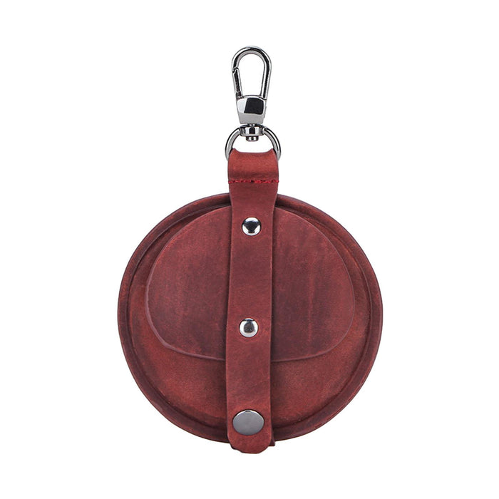 Crofta Key Purse Portable Round Multifunctional Change Purse Pocket with Metal Hook Red