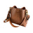 Crofta Womens Leather Shoulder Bag Lightweight Bucket Bag for Outdoor Work Vacation Brown