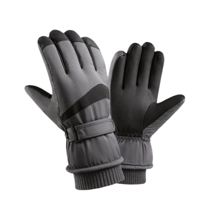 Crofta Winter Warm Gloves 1 Pair Soft Skiing Gloves for Outdoor Sports Hiking Women Grey