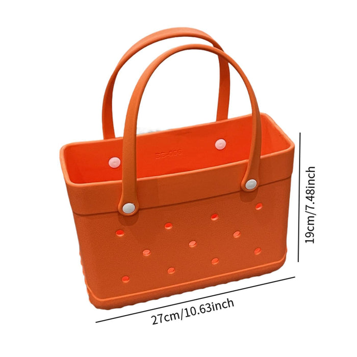 Beach Hole Bag Travel Bag Handbag Easy to Clean Multipurpose Shopping Basket Orange