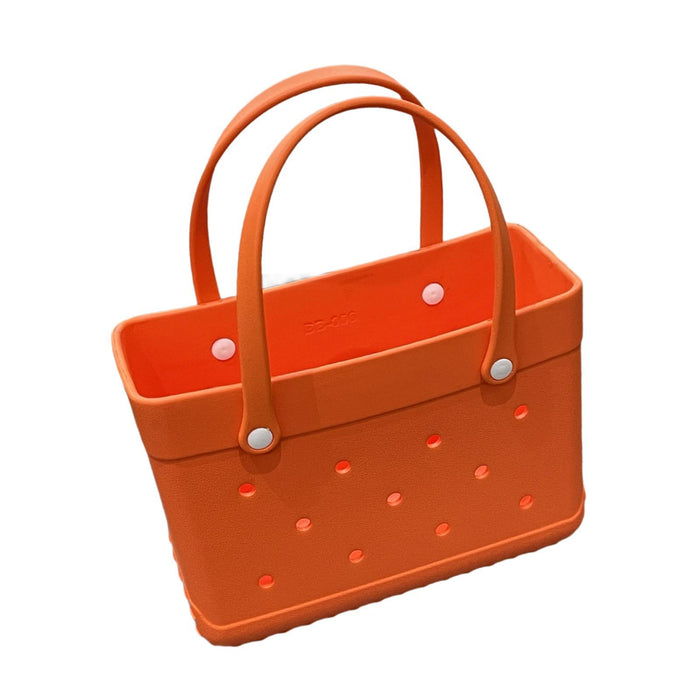 Beach Hole Bag Travel Bag Handbag Easy to Clean Multipurpose Shopping Basket Orange