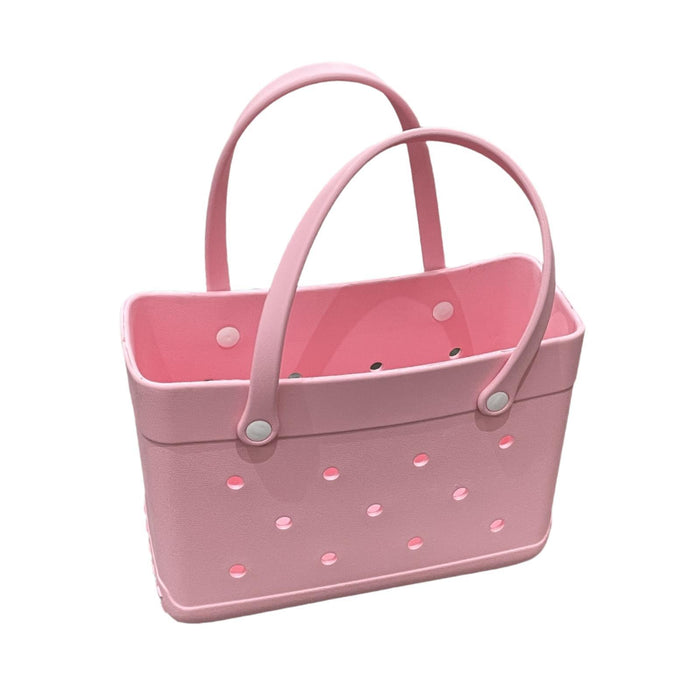 Beach Hole Bag Travel Bag Handbag Easy to Clean Multipurpose Shopping Basket Pink