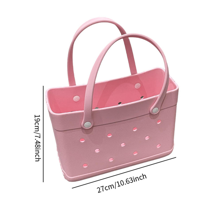 Beach Hole Bag Travel Bag Handbag Easy to Clean Multipurpose Shopping Basket Pink