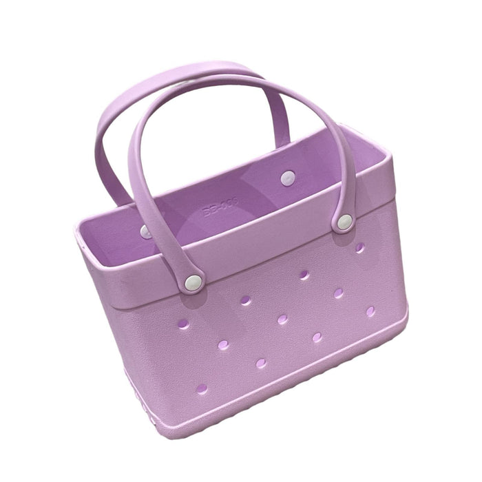 Beach Hole Bag Travel Bag Handbag Easy to Clean Multipurpose Shopping Basket Violet