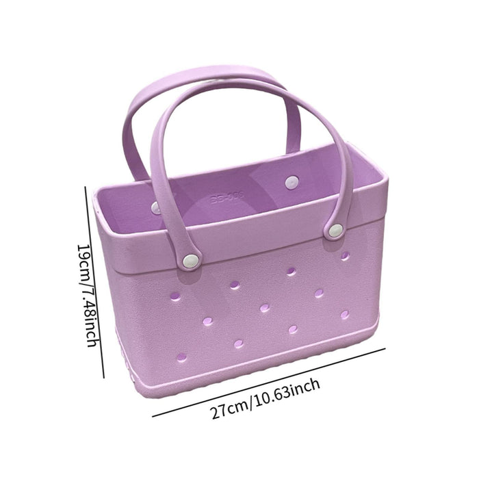 Beach Hole Bag Travel Bag Handbag Easy to Clean Multipurpose Shopping Basket Violet