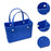 Beach Hole Bag Travel Bag Handbag Easy to Clean Multipurpose Shopping Basket Dark Blue