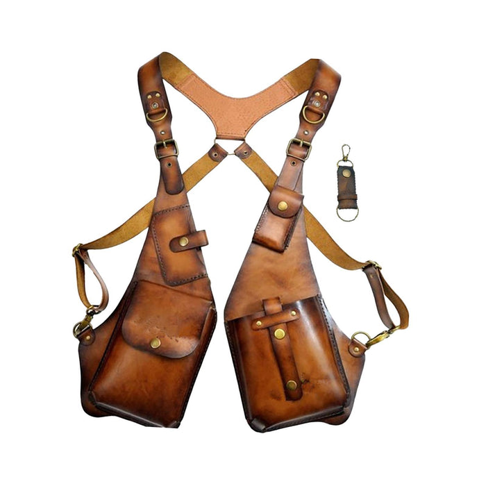 Crofta Underarm Shoulder Bag Pocket Organiser for Outdoors Costume Parties Festival Brown