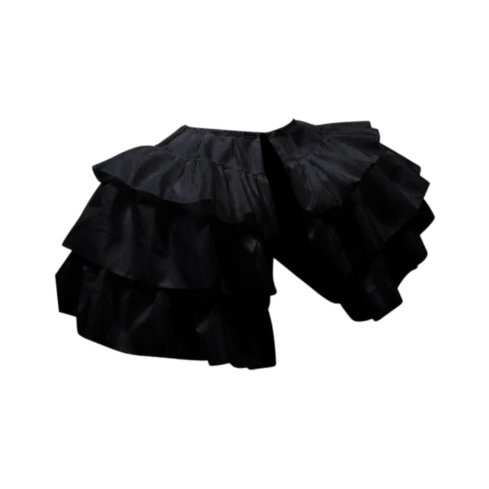 Crofta Women Double Side Crinoline Underskirt Lolita for Costume Prom Dress Cosplay Black