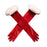 Crofta Christmas Red Gloves Christmas Velvet Gloves for New Year Holiday Photo Prop 53cm Long