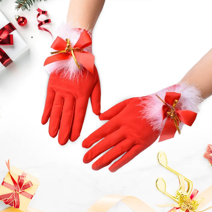 1 Pair Christmas Gloves Decor Party Gloves for Festival Wedding Party Favors